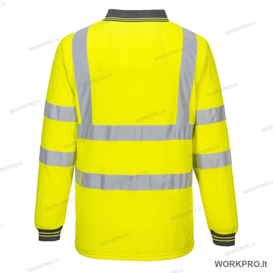 Marškinėliai polo S277, ilgomis rankovėmis, hi-vis geltoni 1 Marškinėliai polo S277, ilgomis rankovėmis, hi-vis geltoni 1