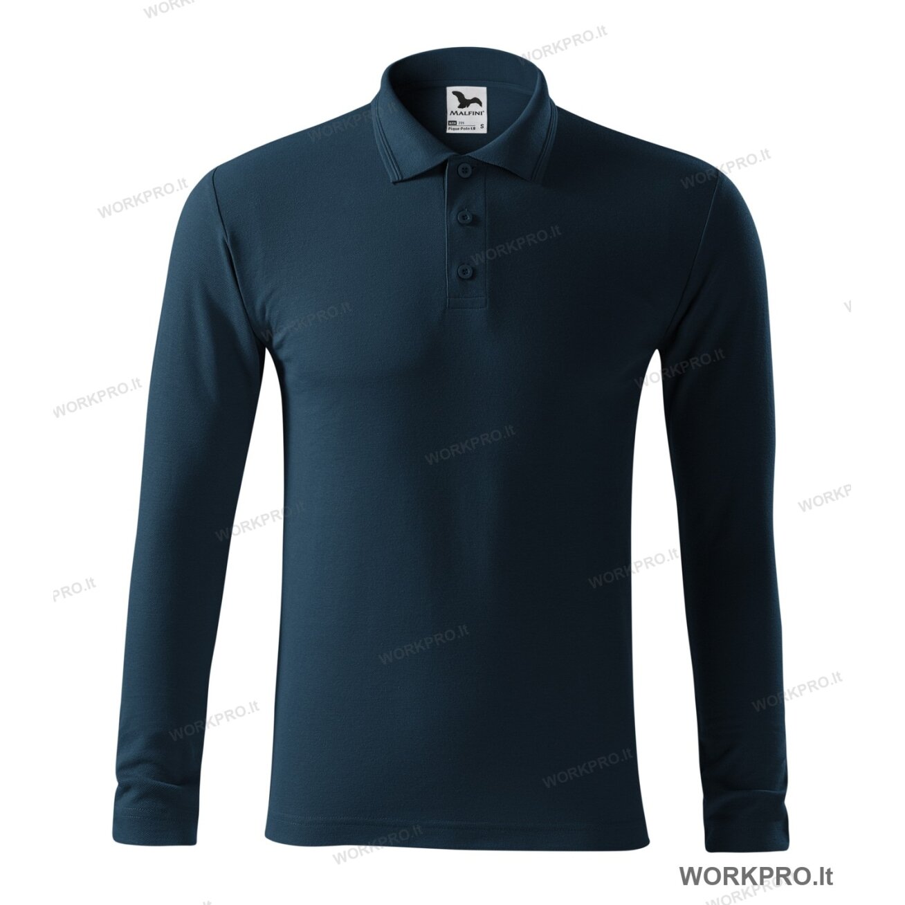 Polo marškinėliai PIQUE LS, tamsiai mėlyni 1 Polo marškinėliai PIQUE LS, tamsiai mėlyni 1